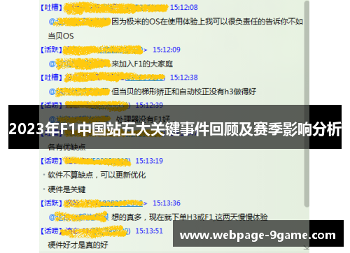 2023年F1中国站五大关键事件回顾及赛季影响分析