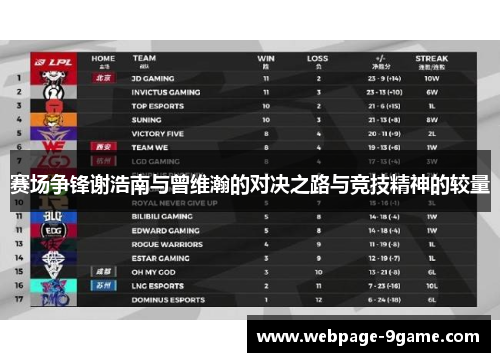 赛场争锋谢浩南与曾维瀚的对决之路与竞技精神的较量