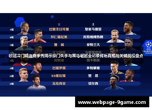 欧冠冷门精选赛季秀揭示豪门失手与黑马崛起全记录背后真相与关键战役盘点 欧冠冷门精选赛季秀揭示豪门失手与黑马崛起全记录背后真相与关键战役盘点